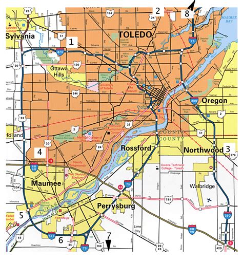 map toledo|map of ohio cities and towns.
